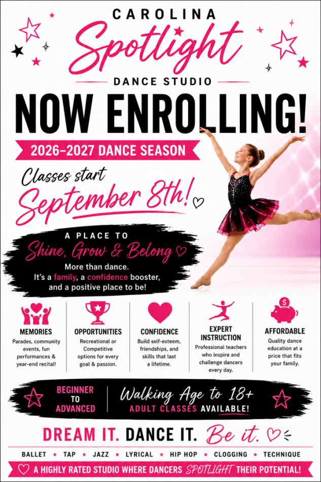 Registration in carolina spotlight dance studio